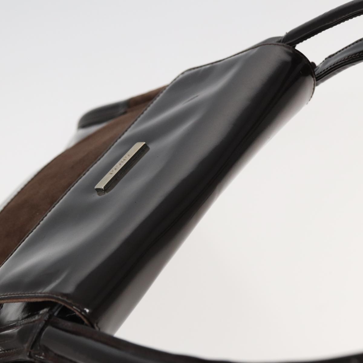 GUCCI Tote Bag Enamel Suede Brown - 6