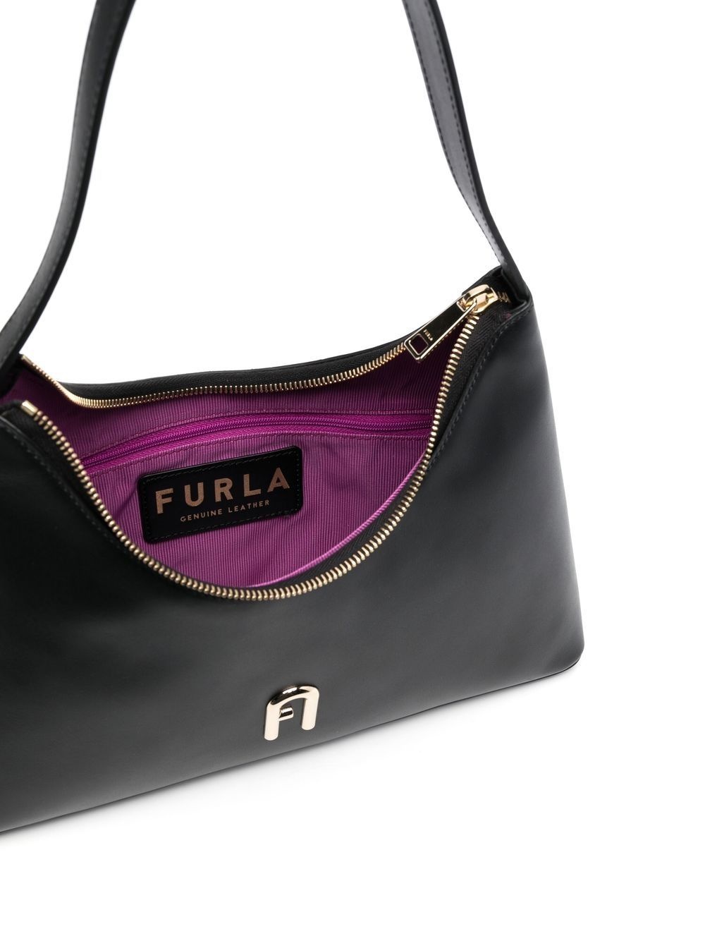 logo-plaque leather shoulder bag - 5