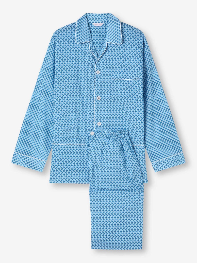 Men's Classic Fit Pyjamas Ledbury 65 Cotton Batiste Blue - 1