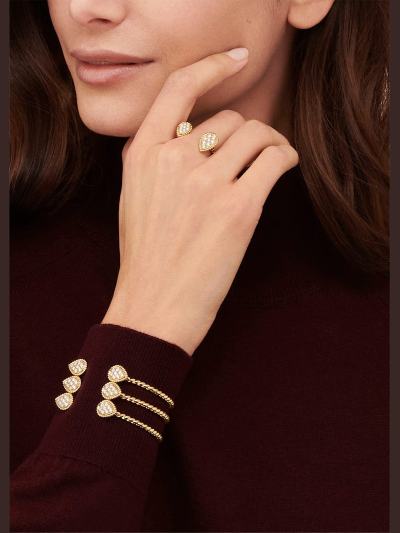 Boucheron Serpent Boheme Diamond 2-Motif Ring in Yellow Gold, Size 53 outlook