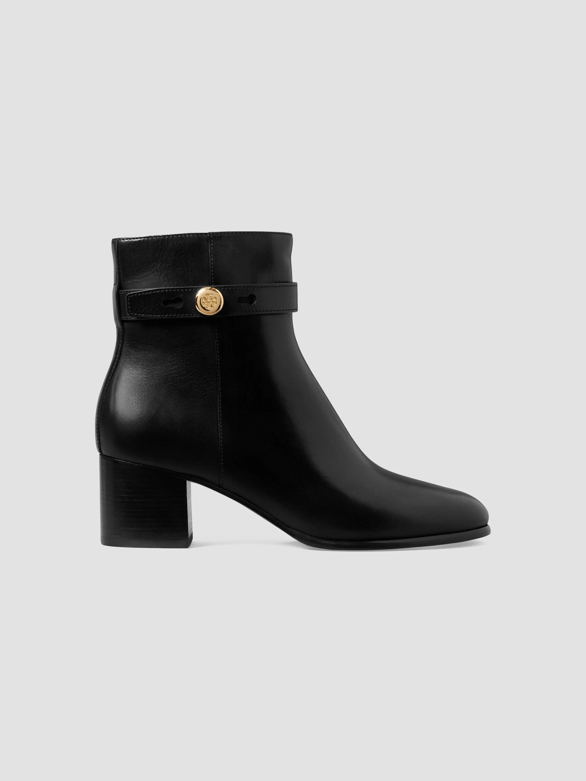 Women's Romy 50MM Leather Ankle Boots - Perfect Black - 1