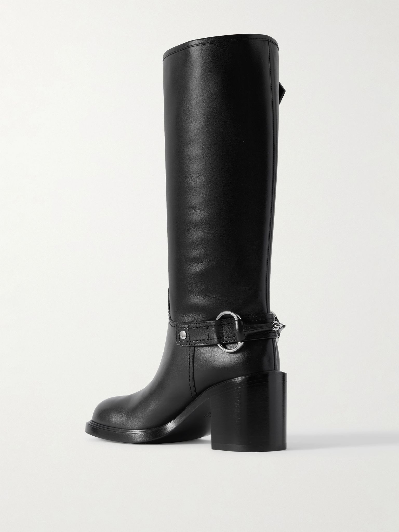 Myla buckled leather knee boots Black - 3