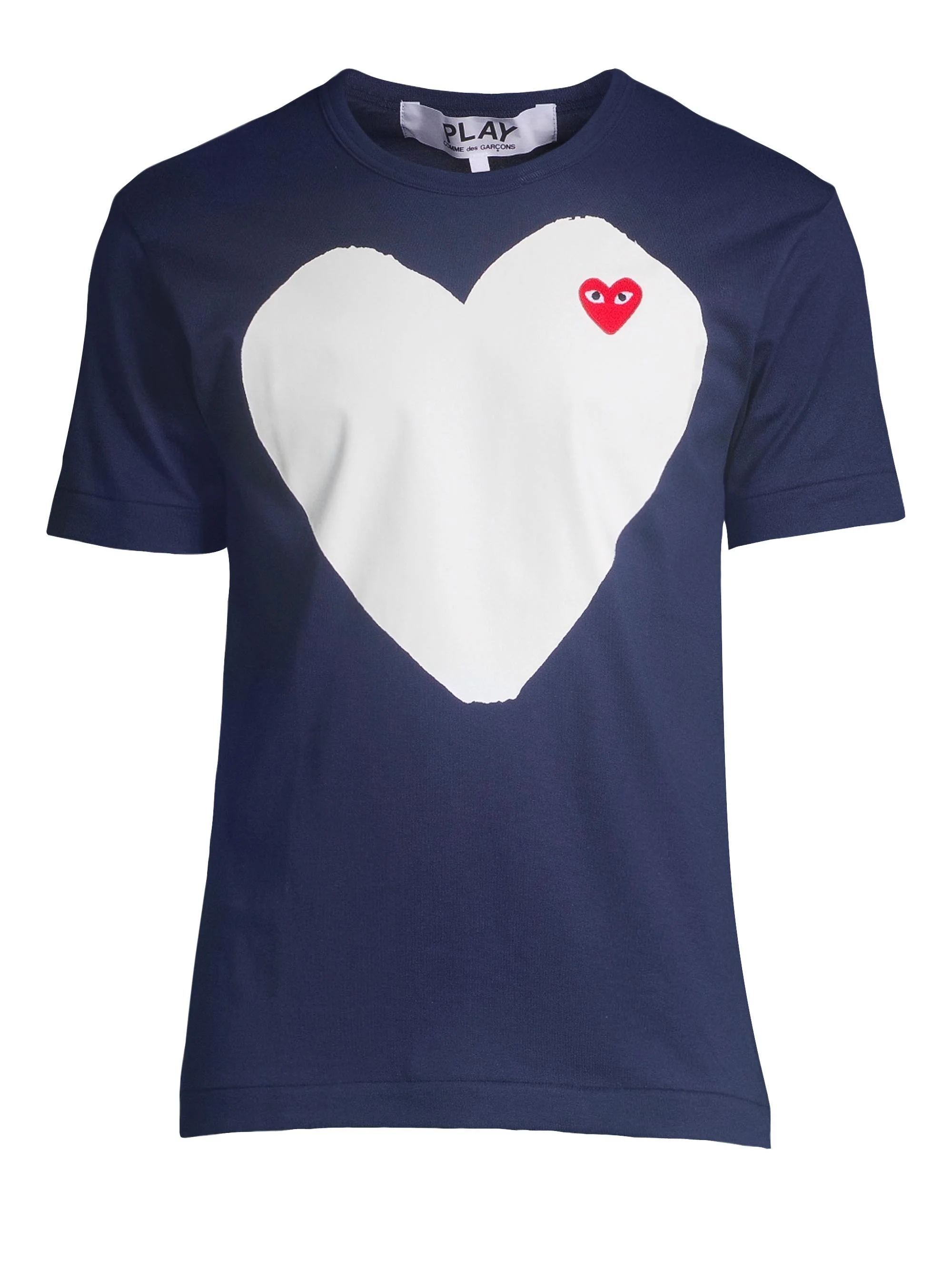 COMME DES GARCONS PLAY WHITE HEART T-SHIRT - NAVY - 1