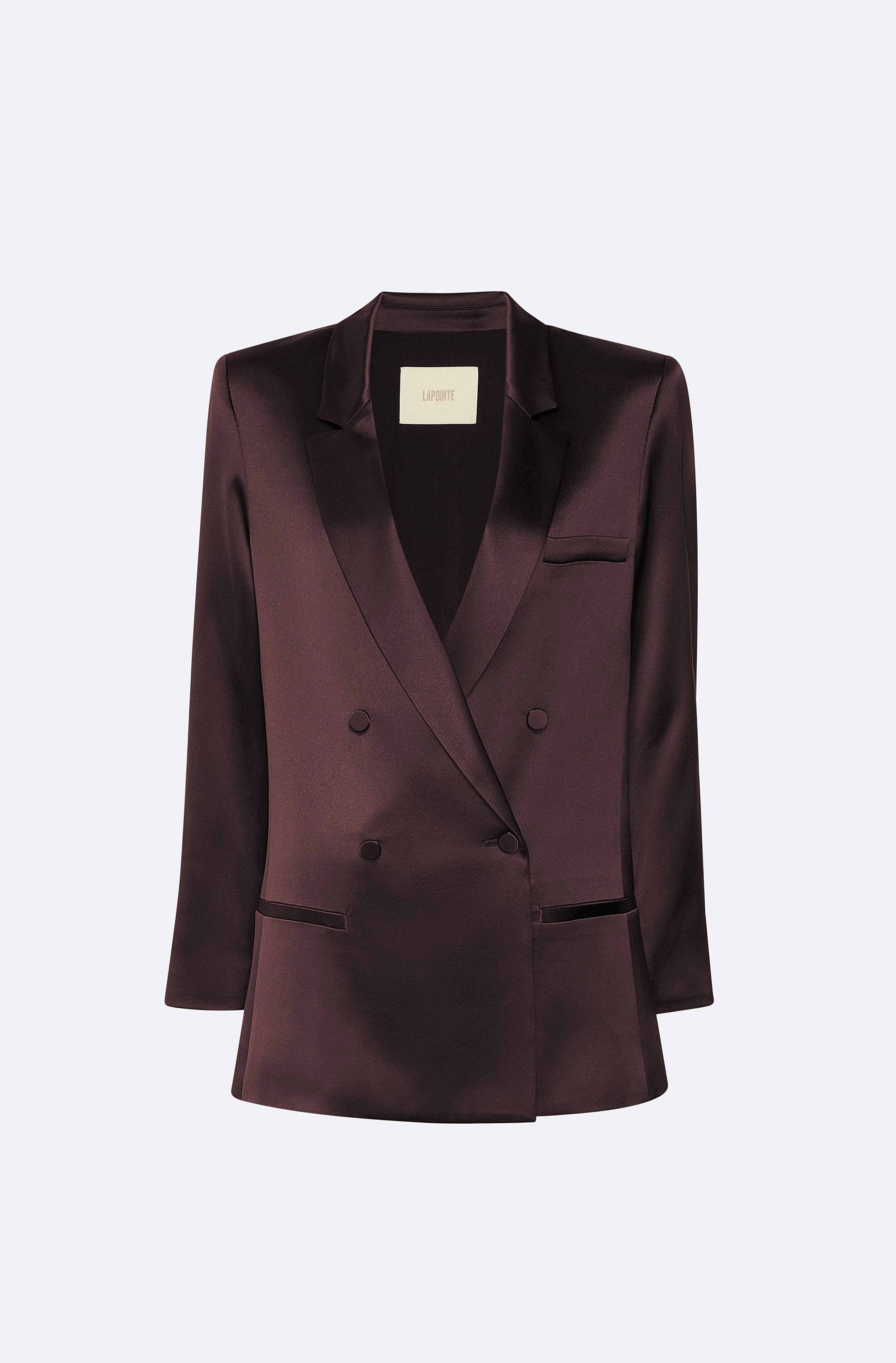 Satin Double Breasted Blazer - 1