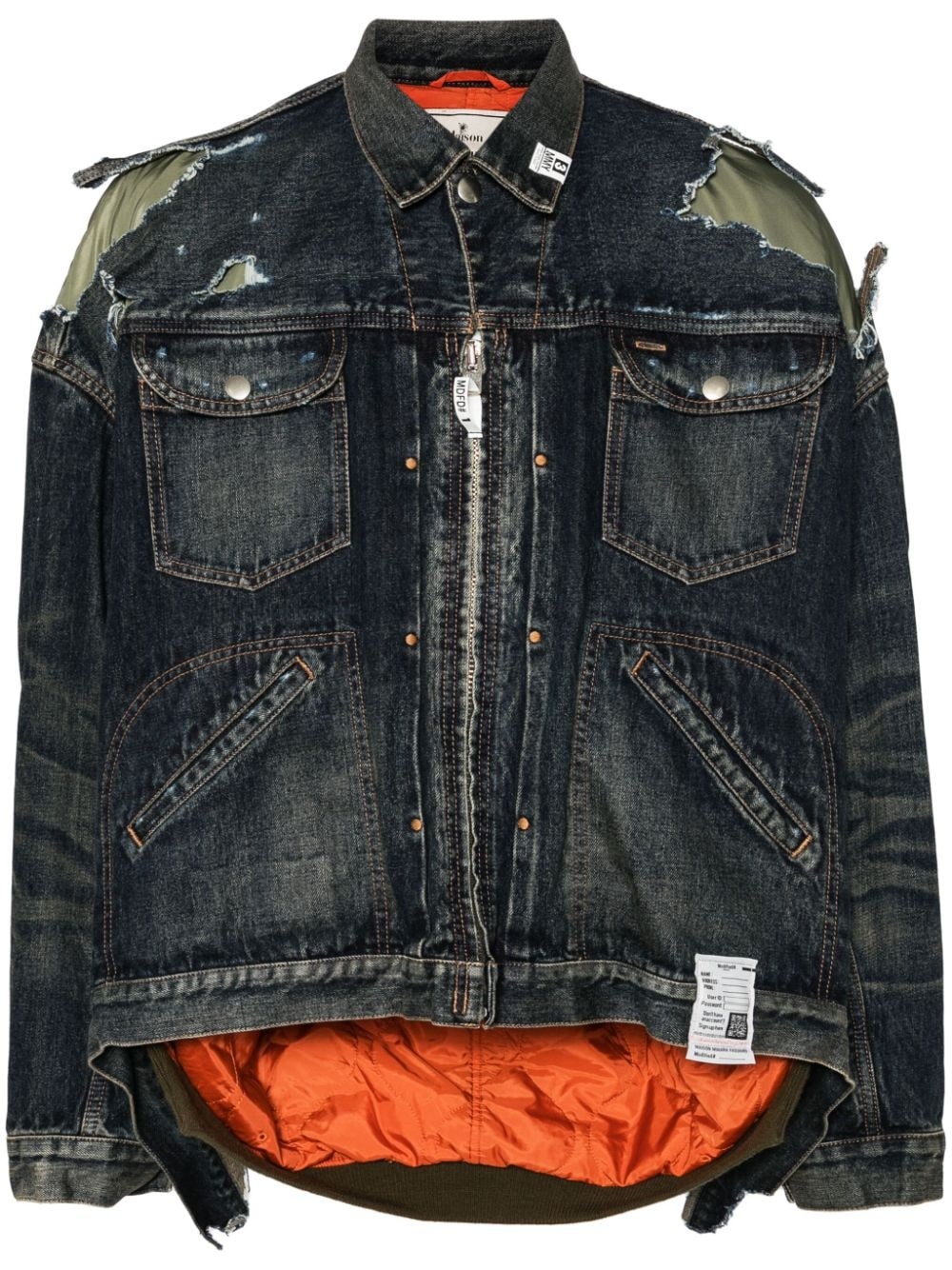 layered denim jacket - 1