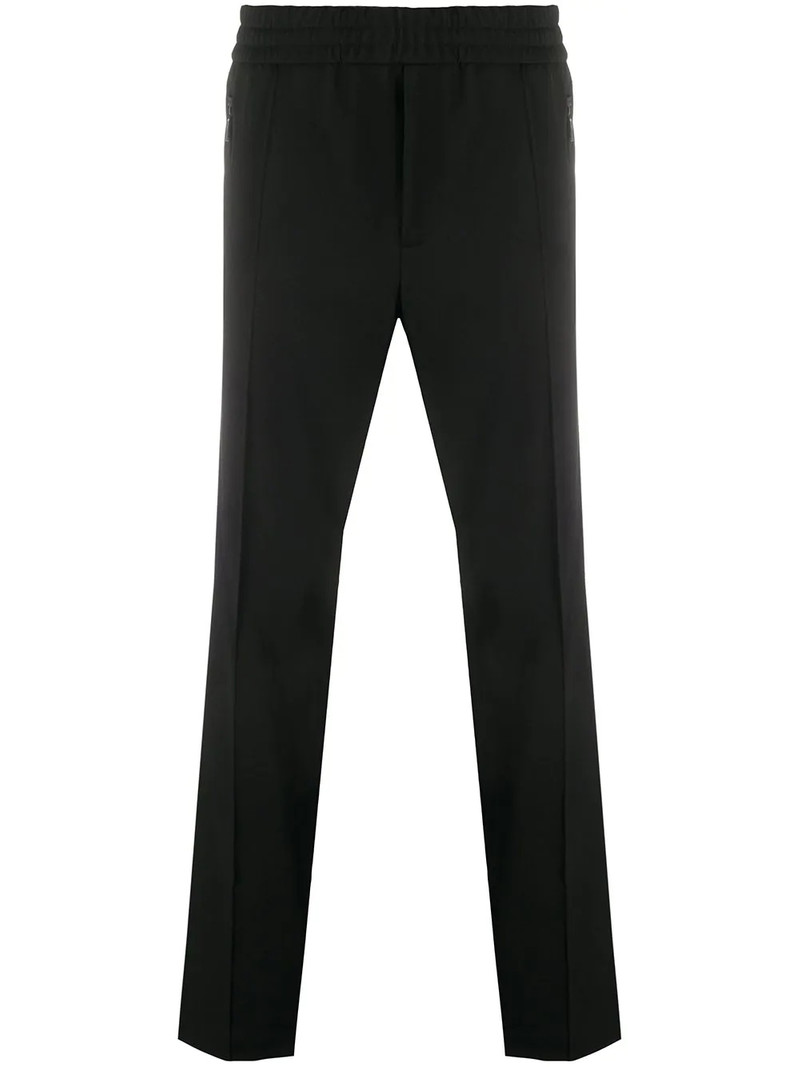 mid-rise straight leg trousers 1