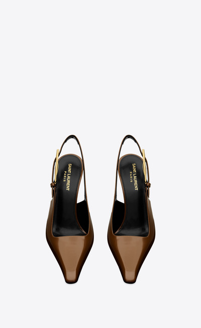 SAINT LAURENT lee slingback pumps in glazed leather outlook