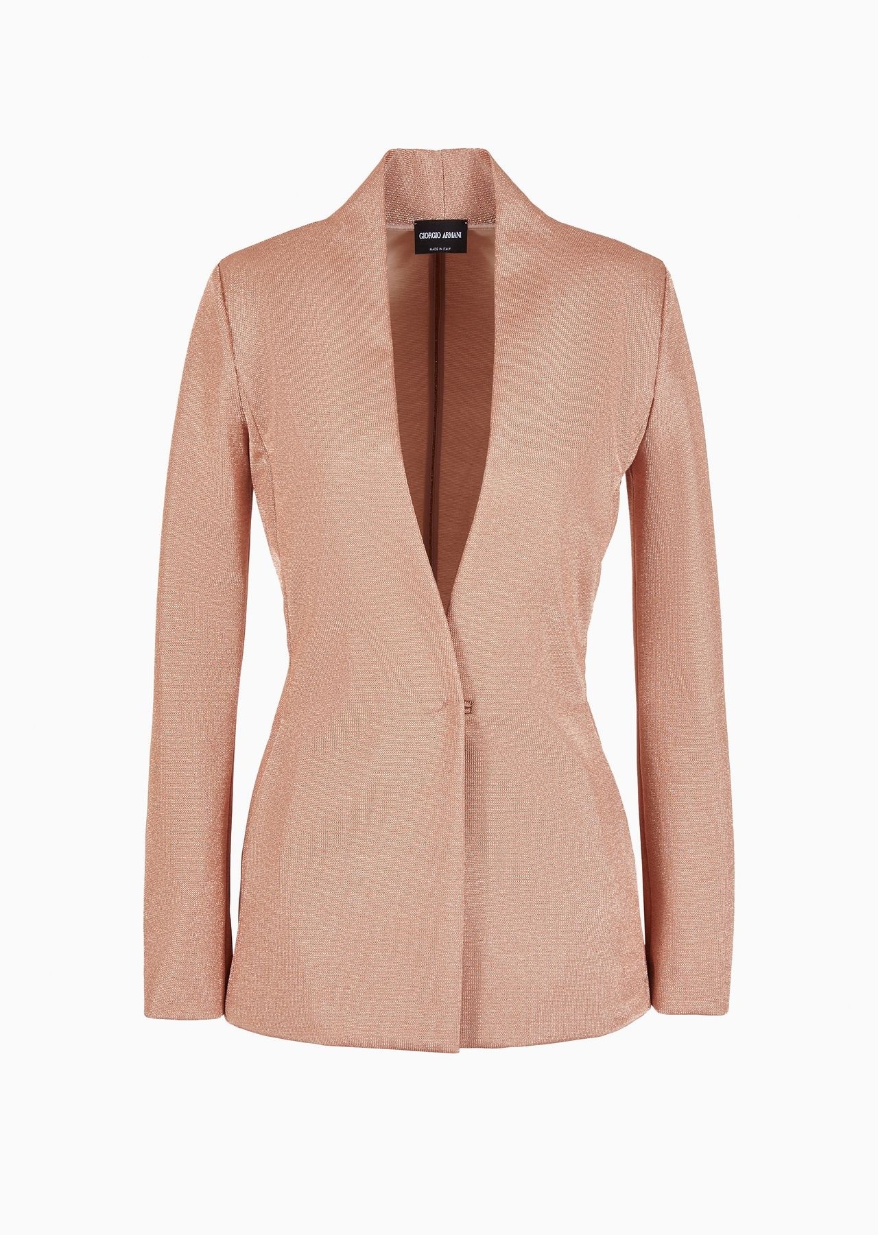 Single-breasted jacket in viscose bonded jersey - 1