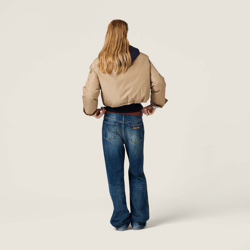 Technical pongé down hoodie jacket 3