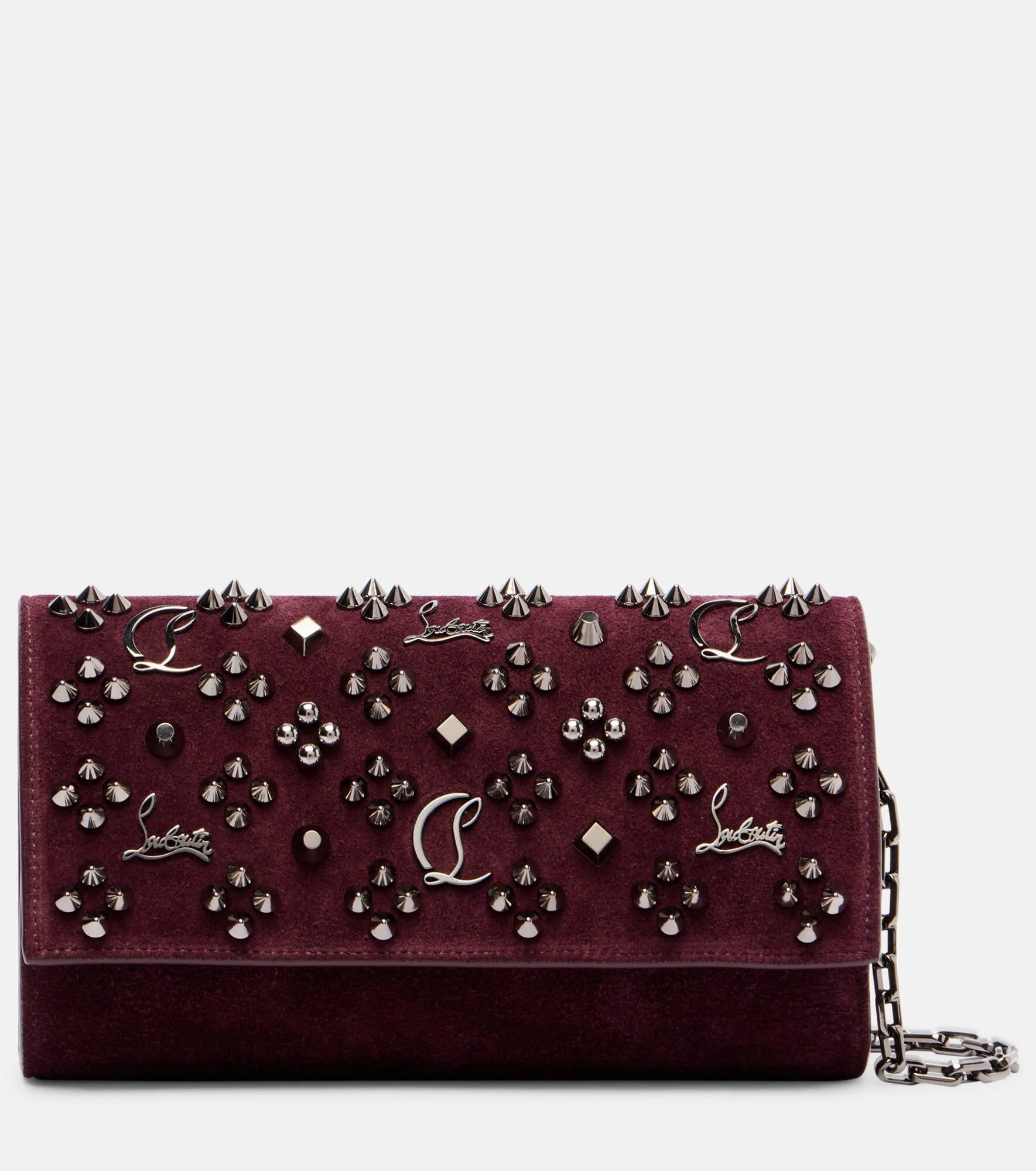 Paloma studded suede wallet on chain - 1