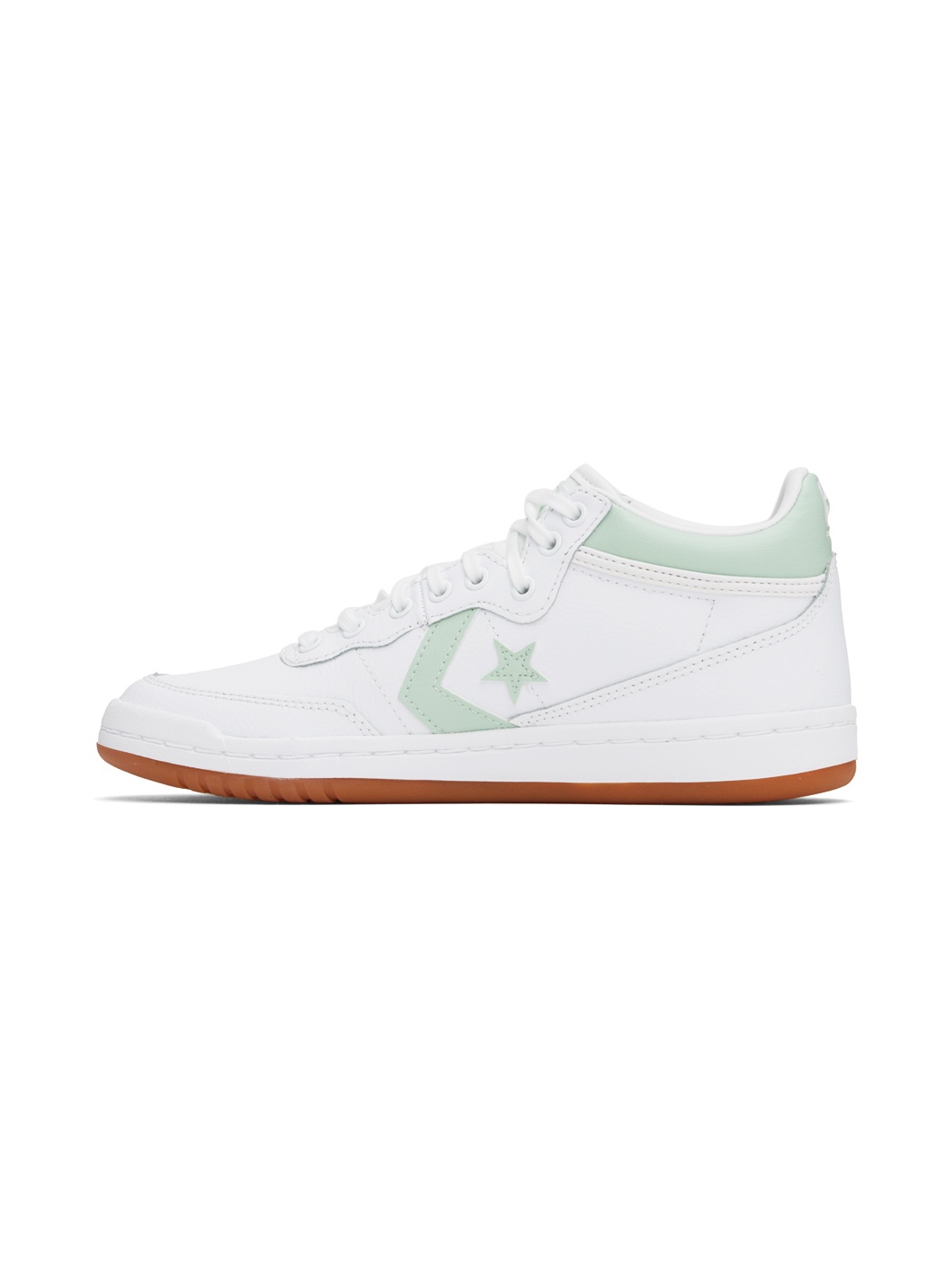White & Green CONS Fastbreak Pro Leather Mid Top Sneakers - 3