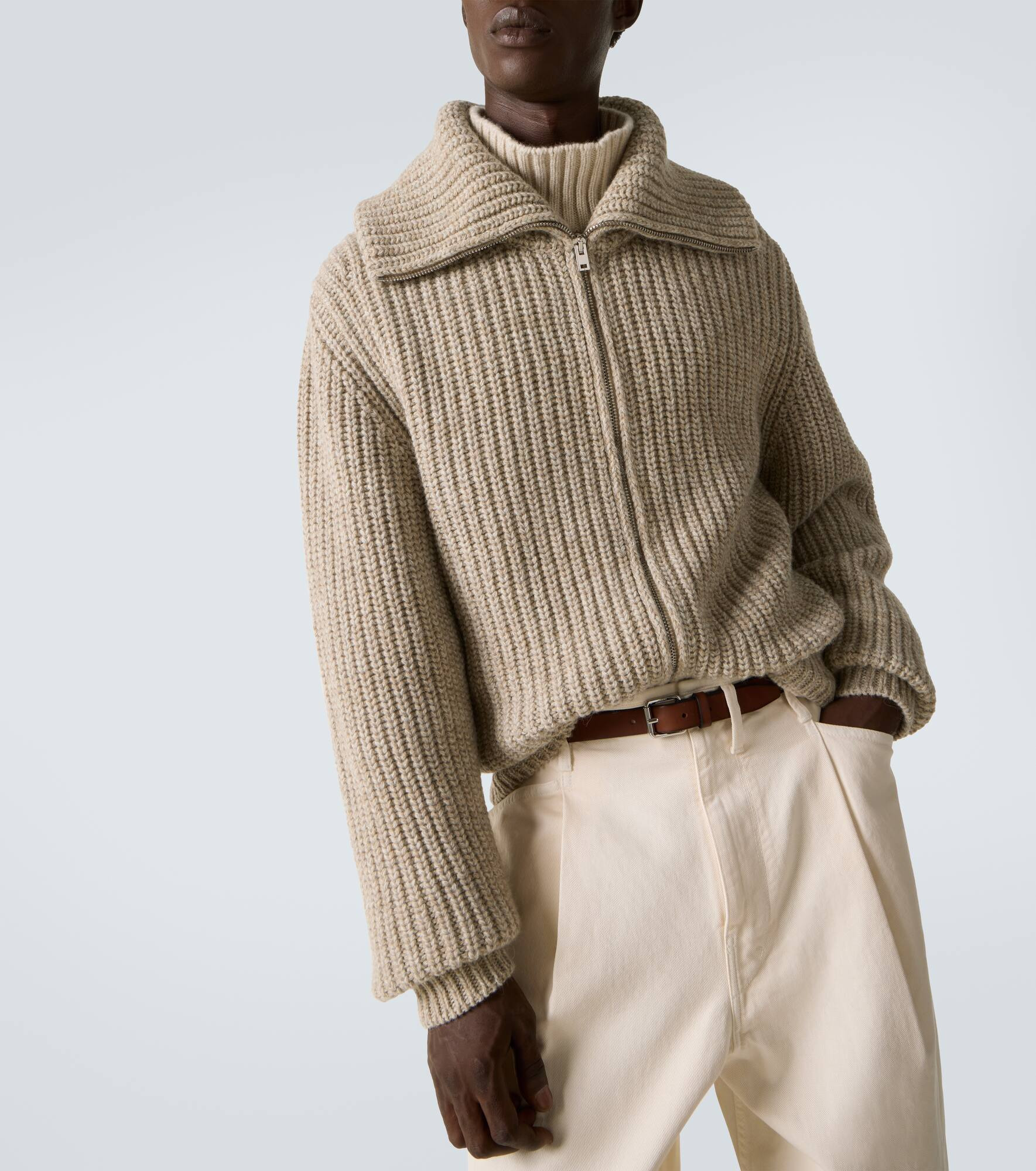 Alpaca and yak wool zip-up cardigan - 5