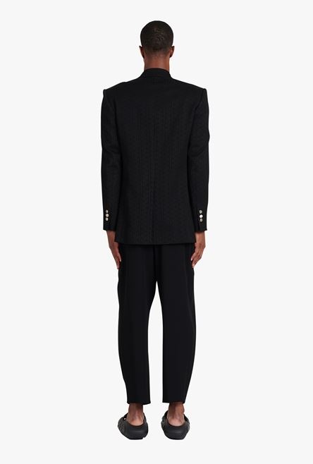 Black eco-designed crepe blazer with Balmain monogram - 3