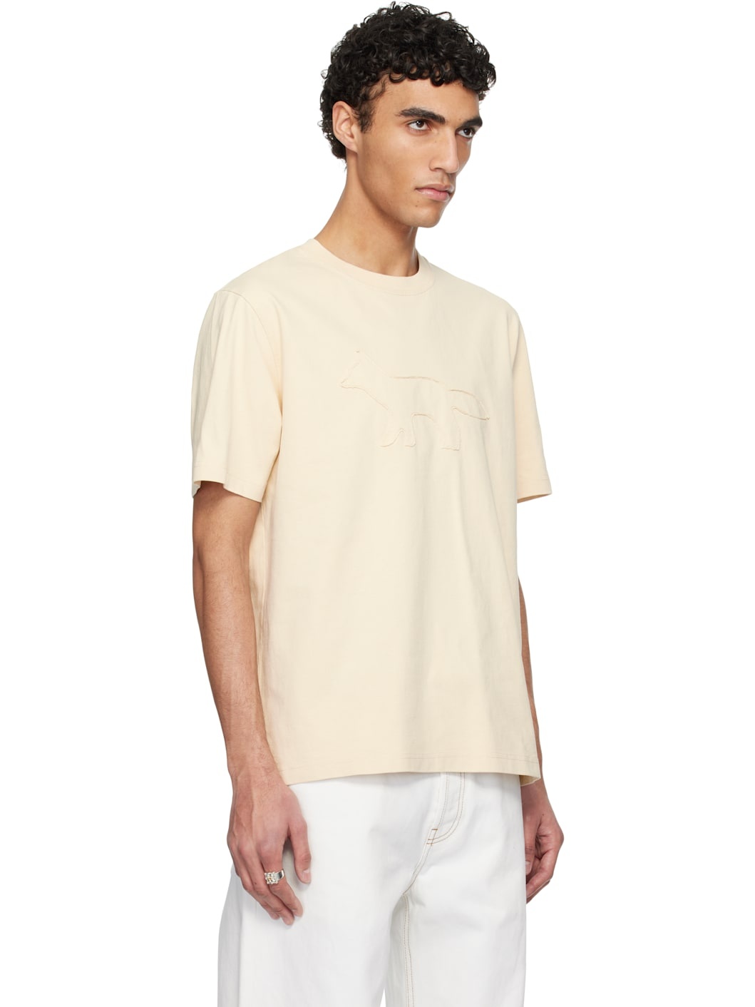 Beige Crafted Profile Fox Comfort T-shirt - 2