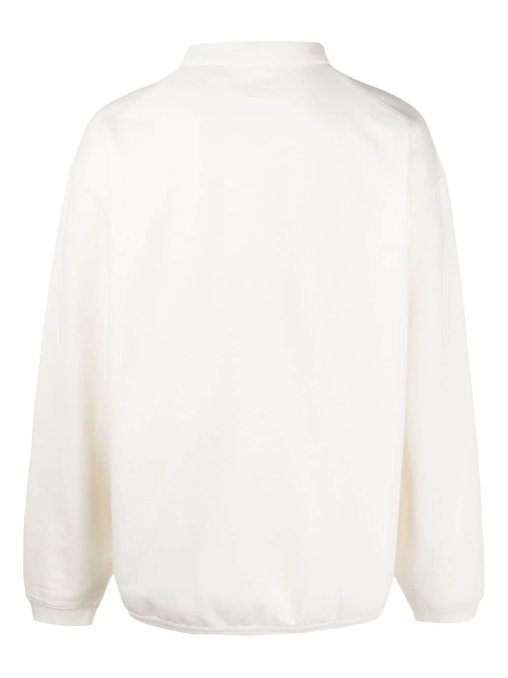cotton-blend short-button sweatshirt - 2