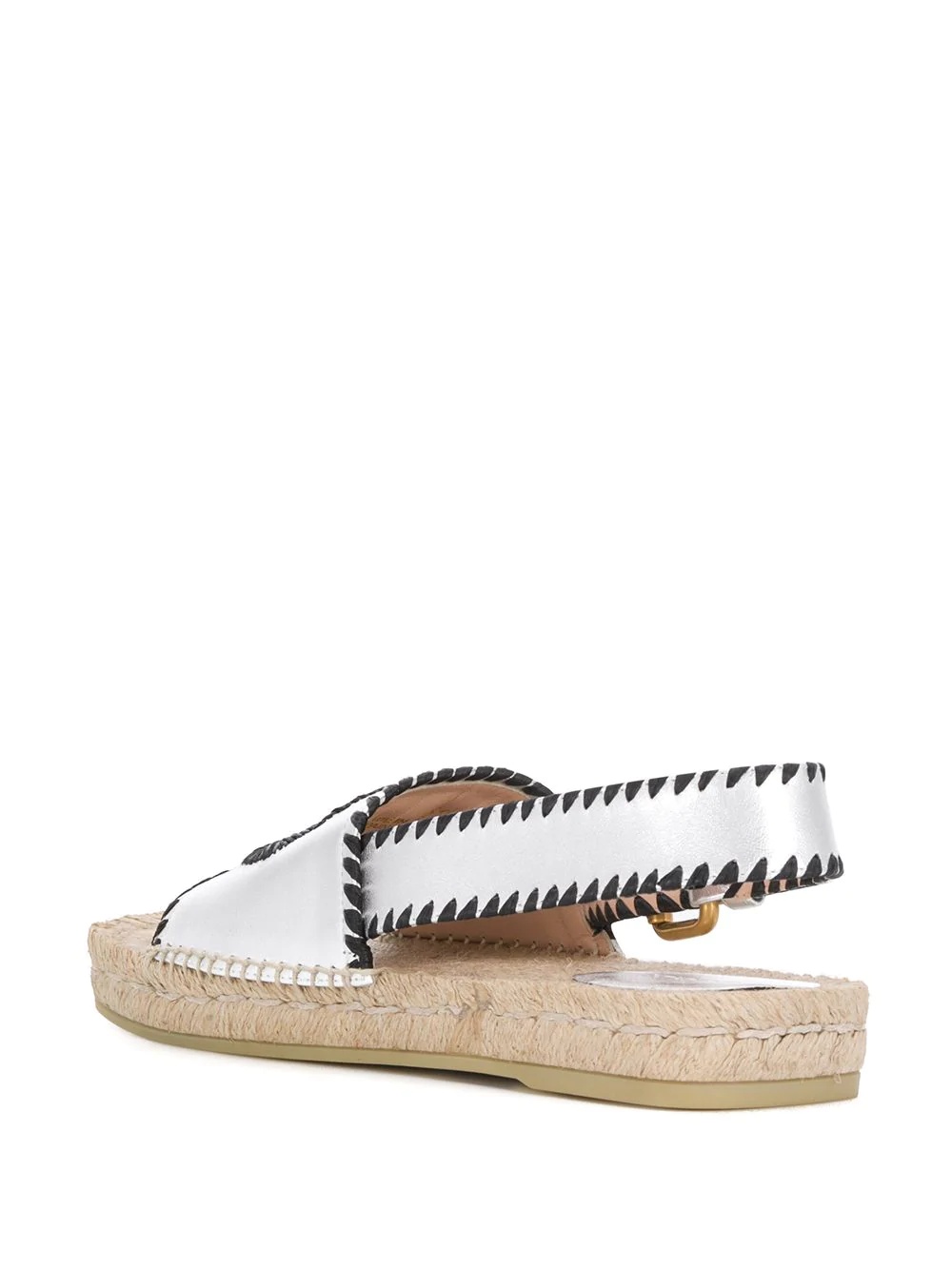 embroidered logo espadrille sandals - 3