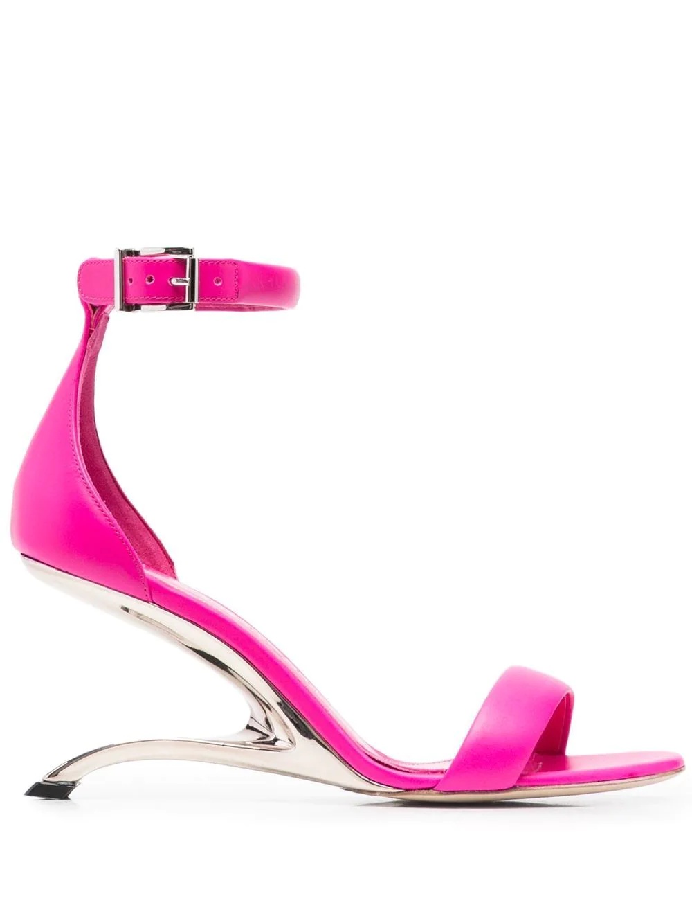 sculpted-heel leather sandals - 1