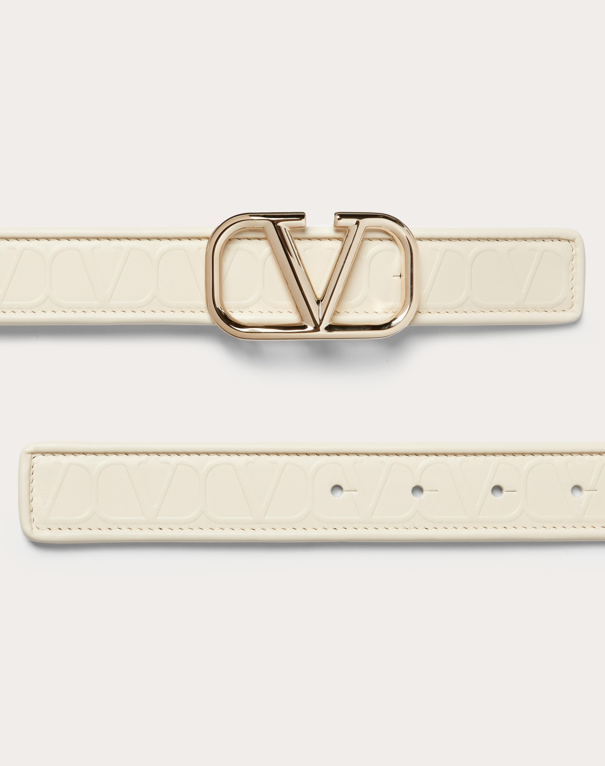 VALENTINO GARAVANI LEATHER TOILE ICONOGRAPHE CALFSKIN BELT 30 MM - 3