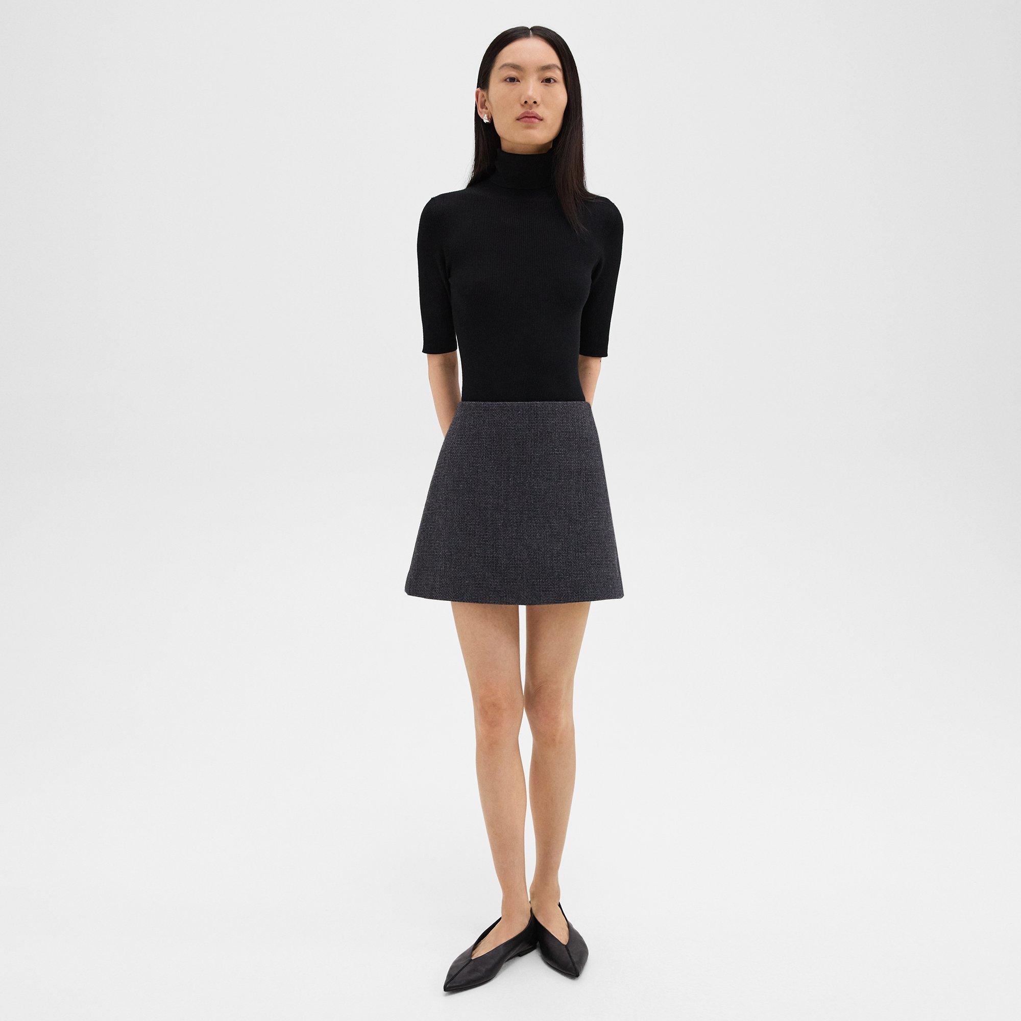 High-Waist Mini Skirt in Tweed - 2