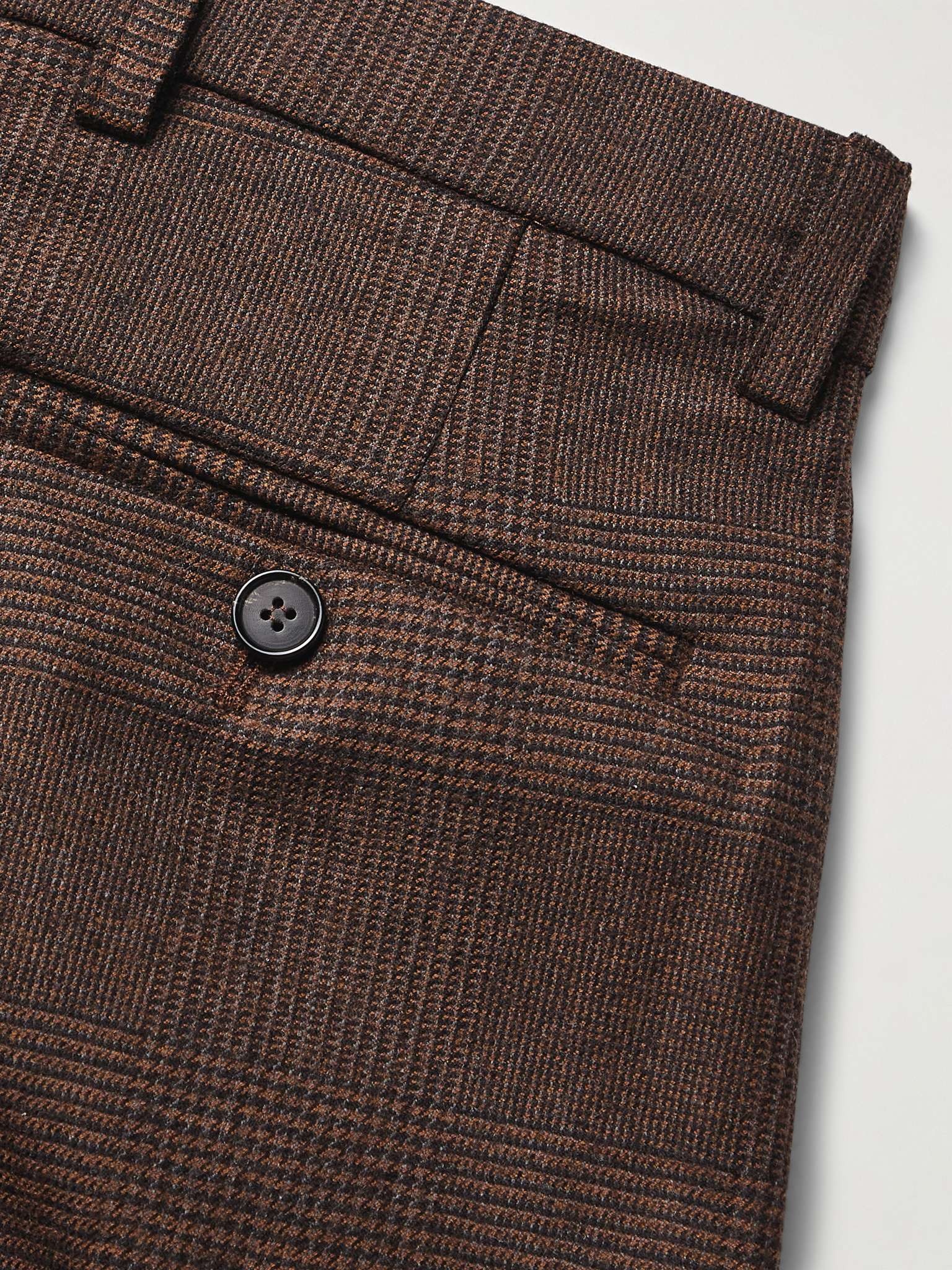 Straight-Leg Pleated Prince of Wales Checked Wool-Blend Suit Trousers - 5