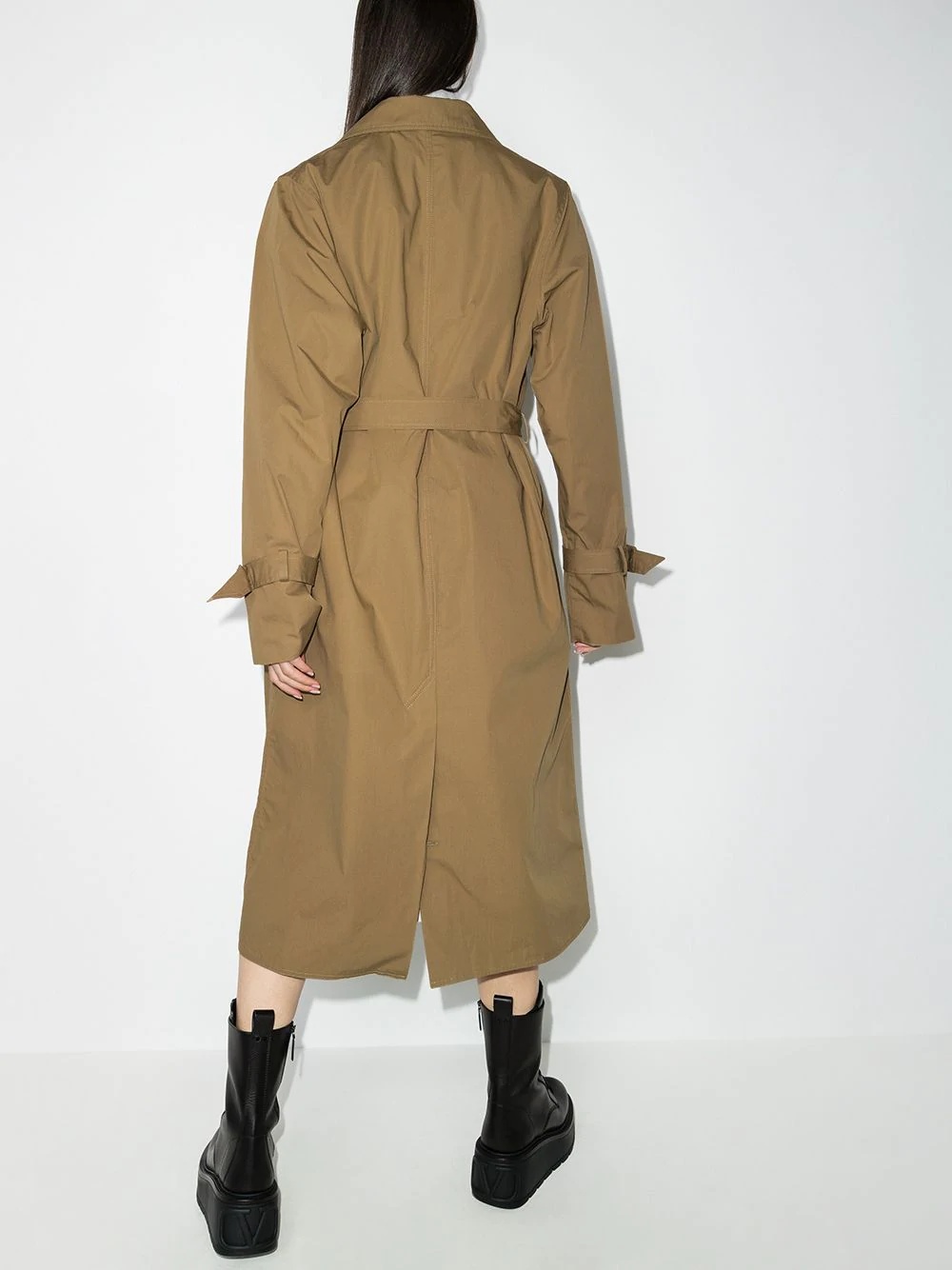 belted-waist midi trench coat - 3