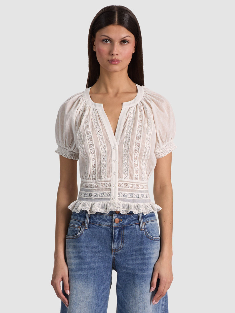 KATHRYN LACE TRIM BLOUSE 2