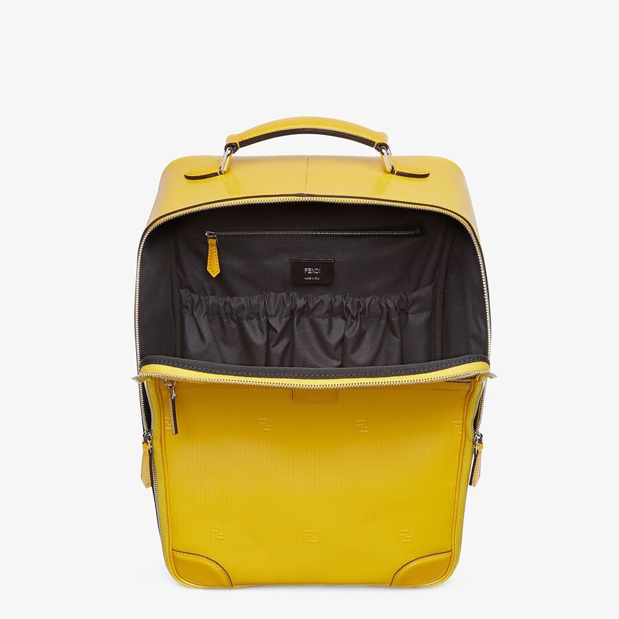 Yellow leather backpack - 4