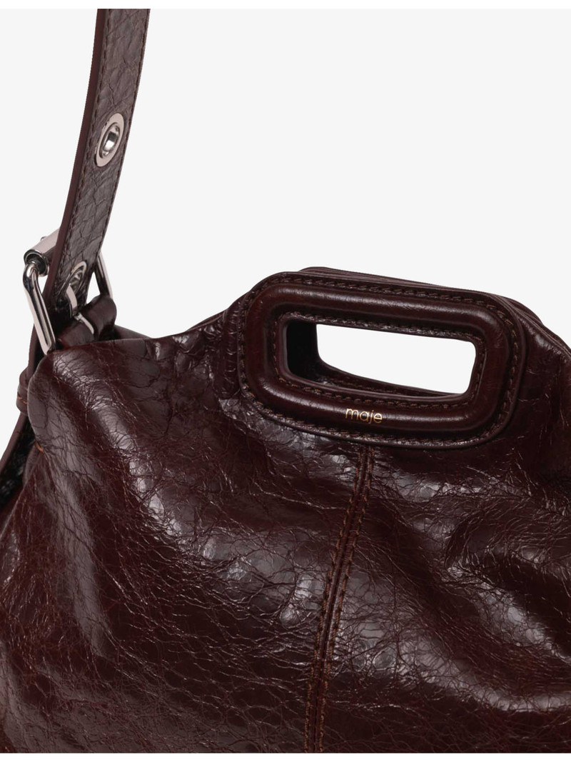 maje Miss M Crackled-Leather Shoulder Bag outlook