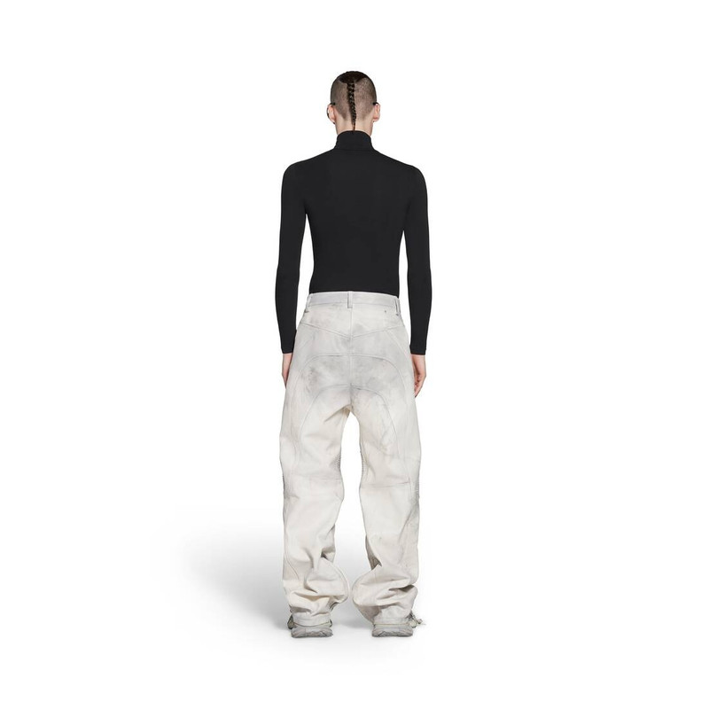 Men's Biker Baggy Pants in White 4