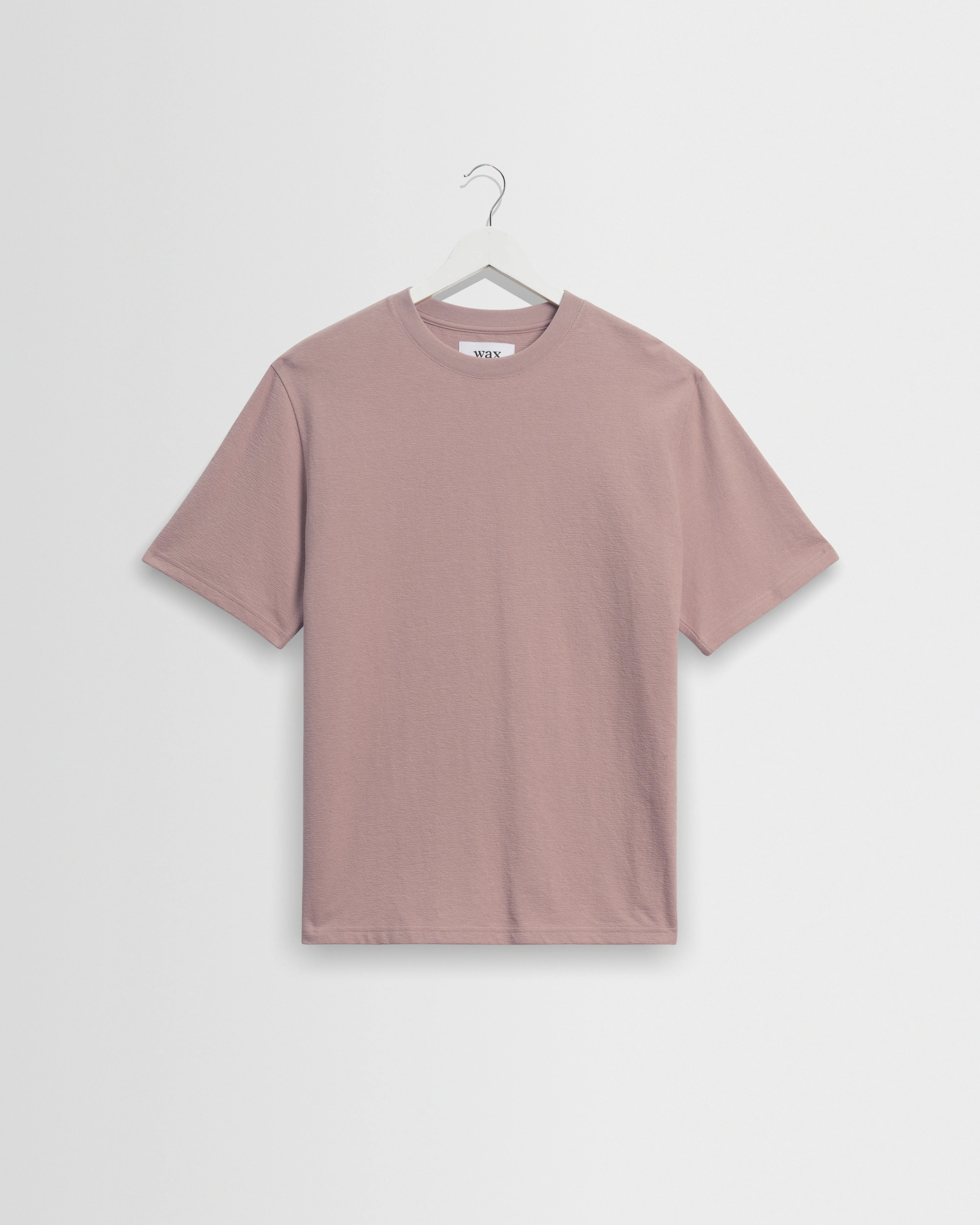Dean - Dusty Pink Textured Organic Cotton T-Shirt - 1