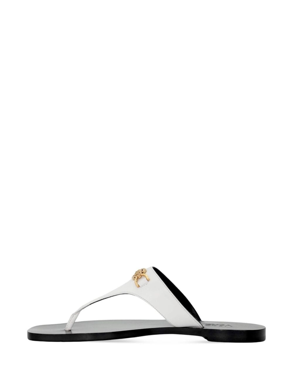 Medusa-plaque leather flip-flops - 3