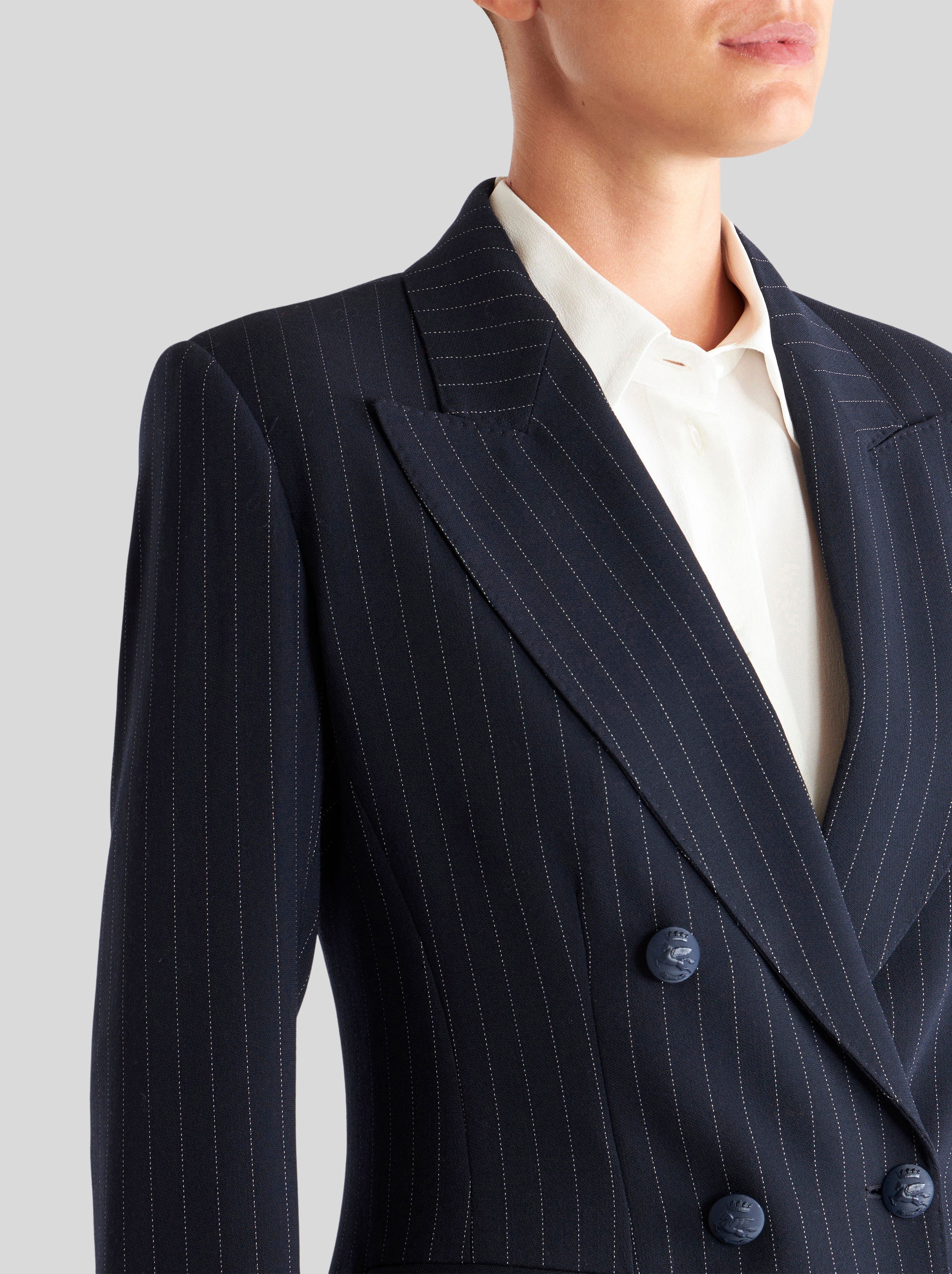DOUBLE-BREASTED PINSTRIPED JACKET - 2