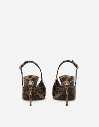 Dolce & Gabbana Polished calfskin slingbacks with leopard print outlook