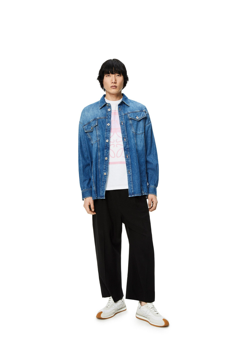 Loewe Slanted overshirt in washed denim outlook