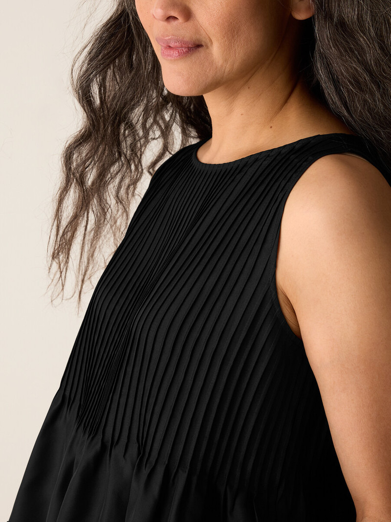 Pleated Silk Bateau Neck Tank 5