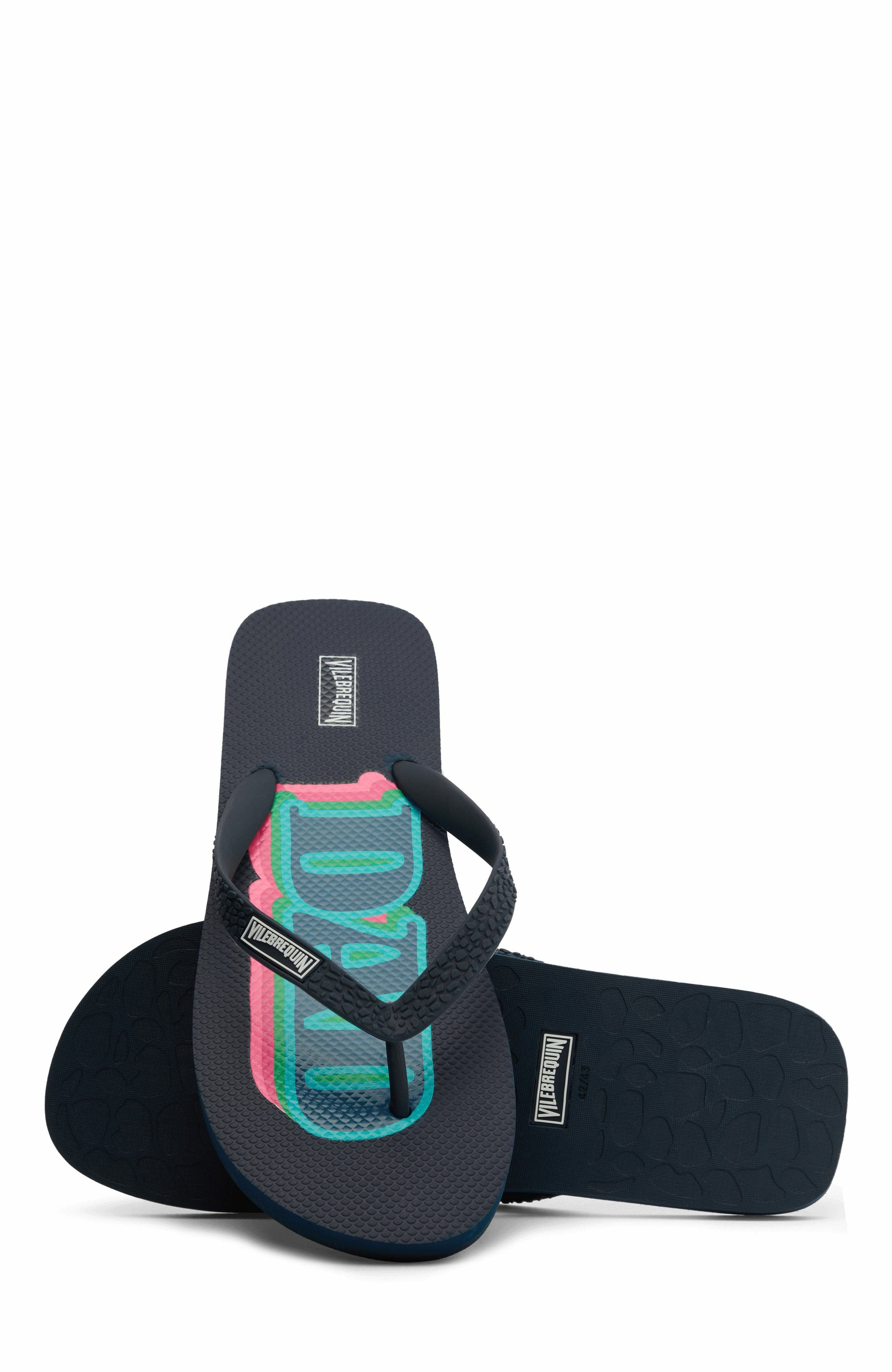 Vilebrequin Men's Dad and Son Flip Flops in Bleu Marine at Nordstrom - 4