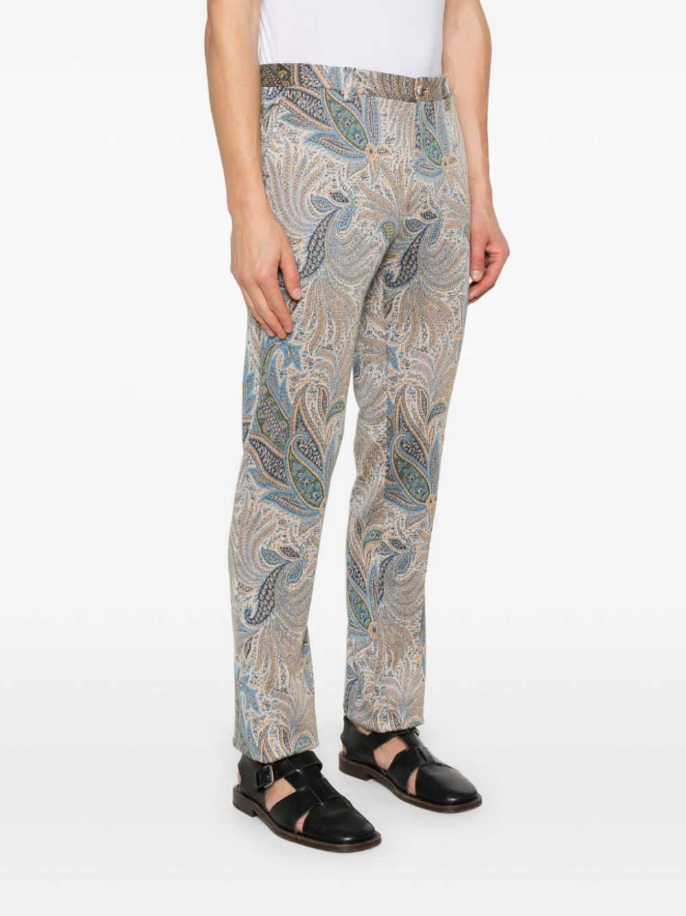 paisley-print tapered trousers - 3
