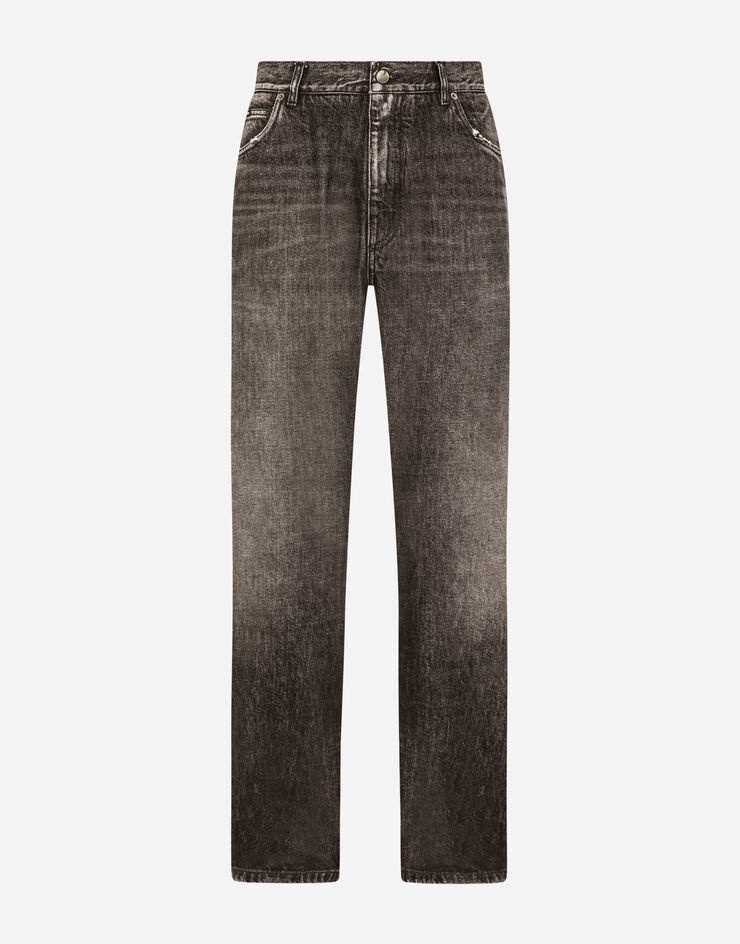 Oversize dark gray wash jeans - 3