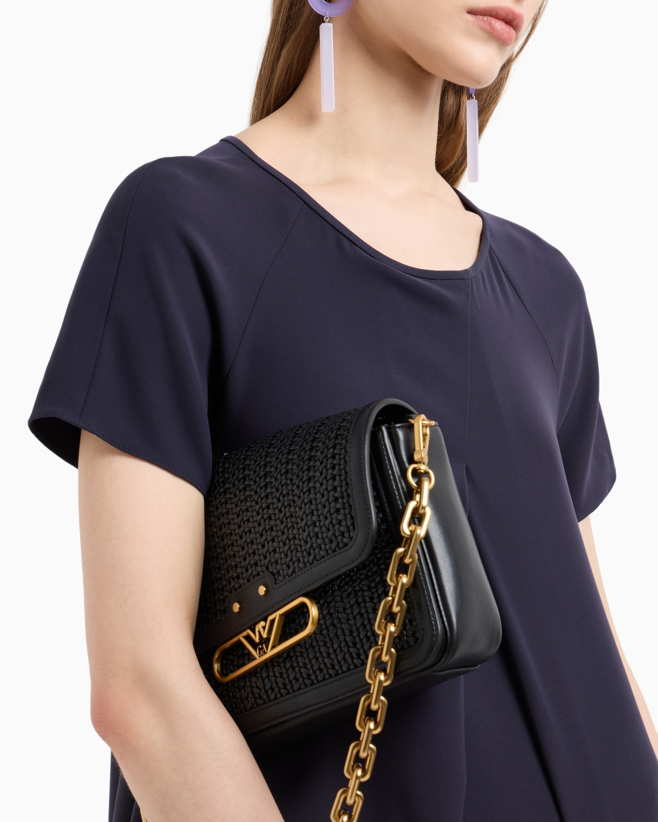 TECHNO CADY FLARED DRESS WITH OVERSIZED GODET PLEAT - 4