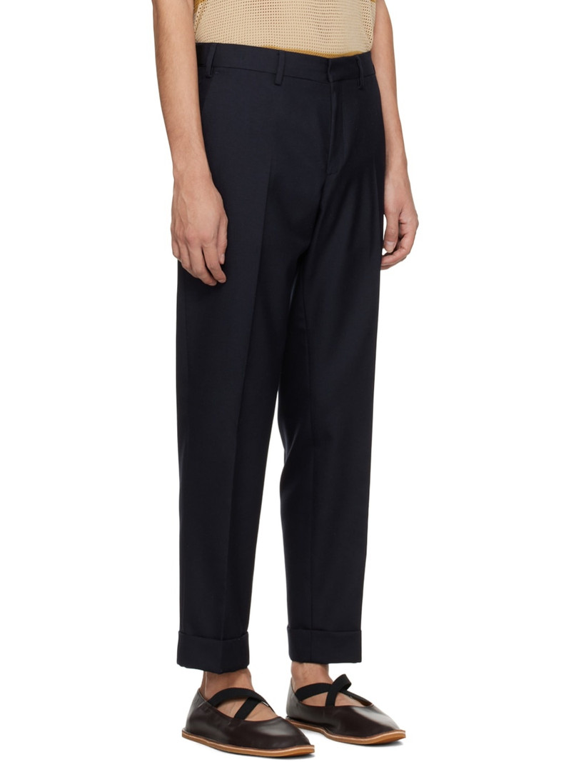 Dries Van Noten Navy Tapered Trousers outlook