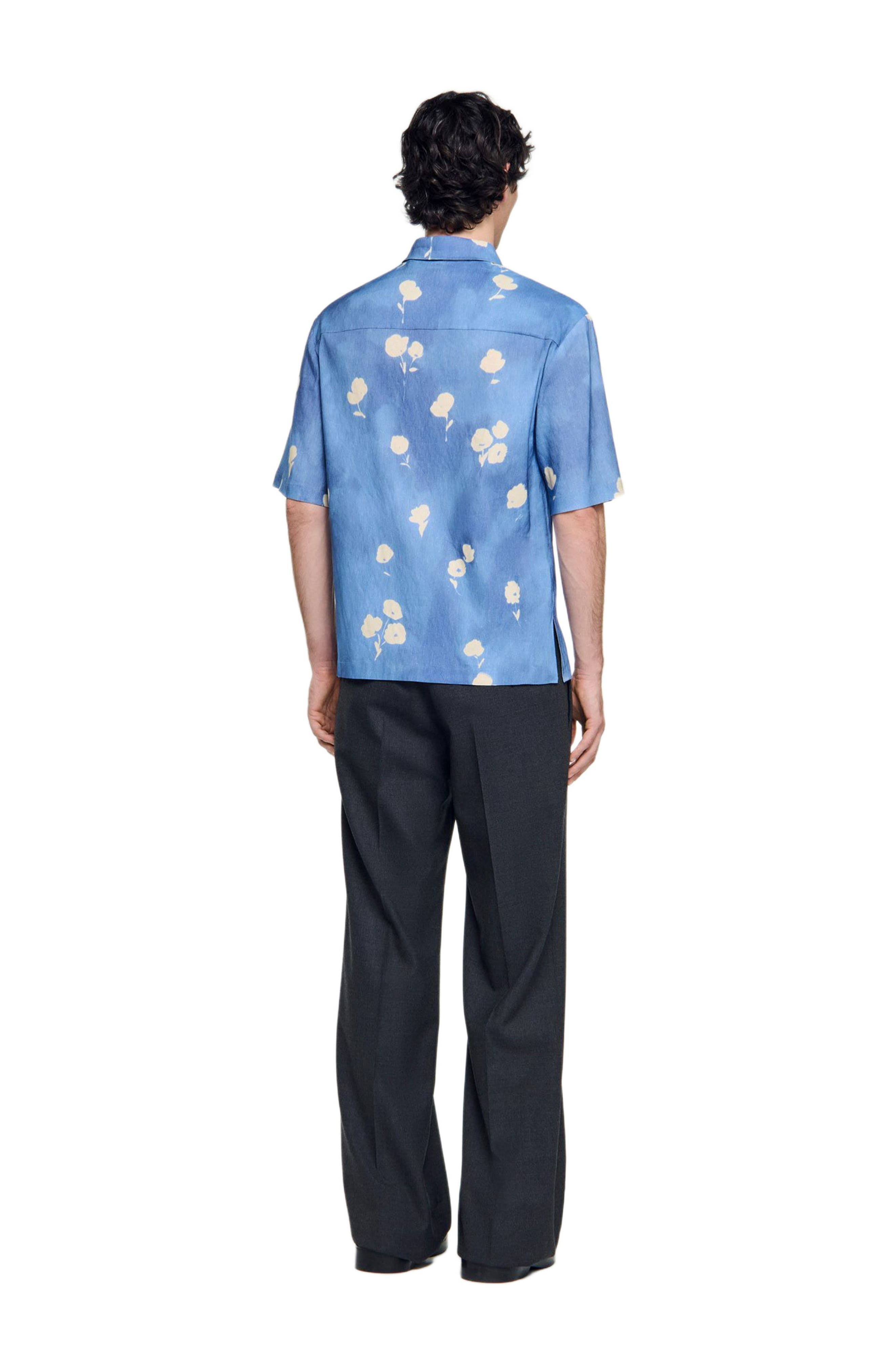 SANDRO Abstract Floral Shirt in Blue Office at Nordstrom - 2