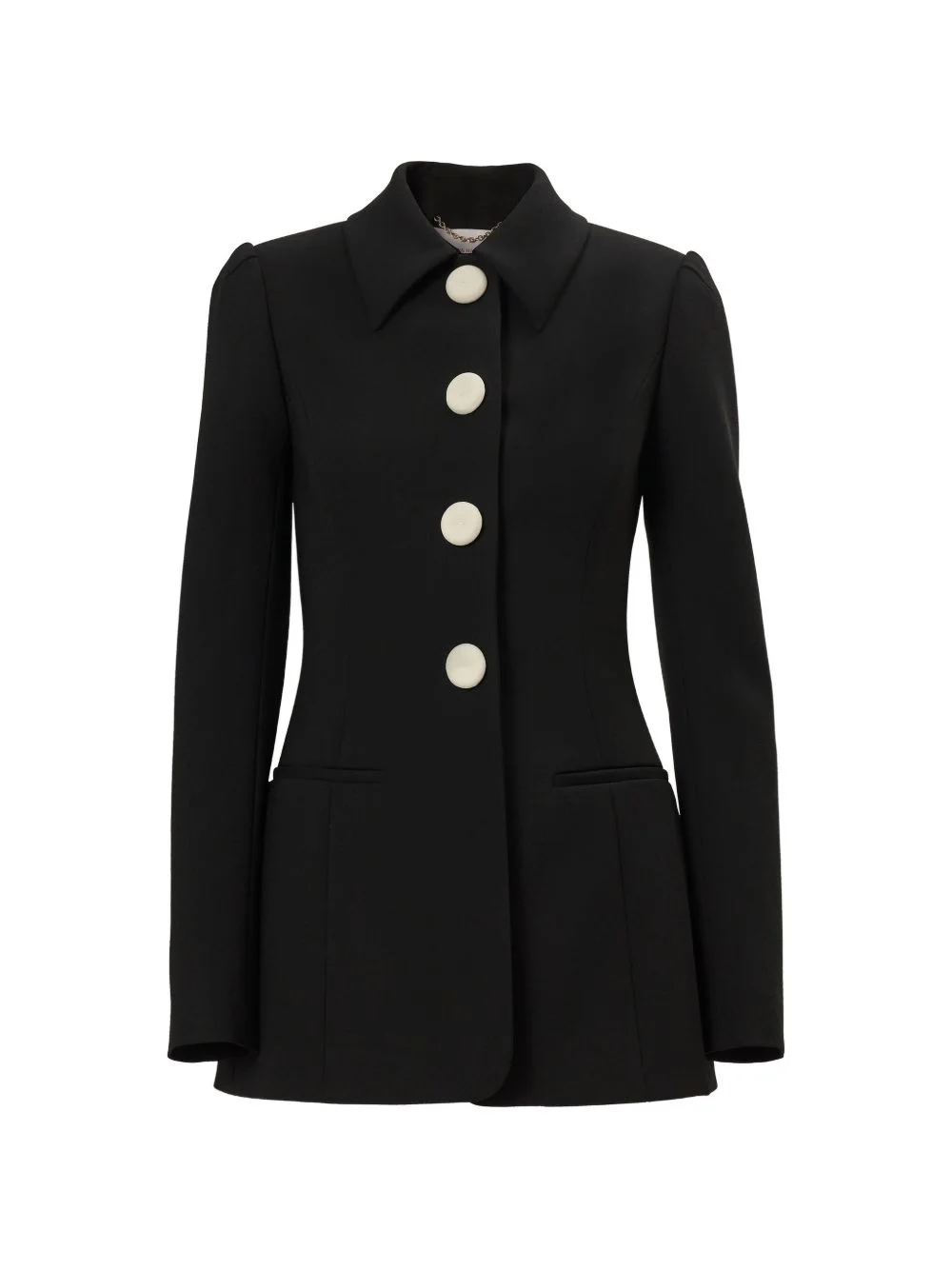 point-collar button-up jacket - 1