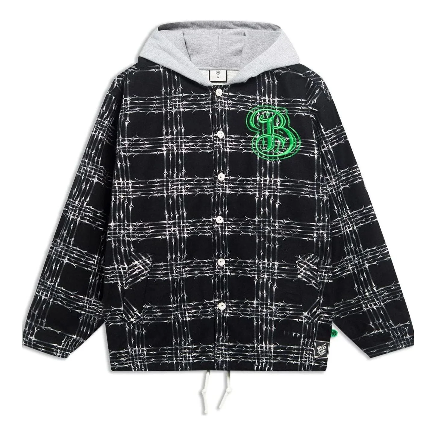 Li-Ning BadFive Anti Warrior Embroidered Hooded Jacket 'Black Grey' AFDSD97-1 - 1