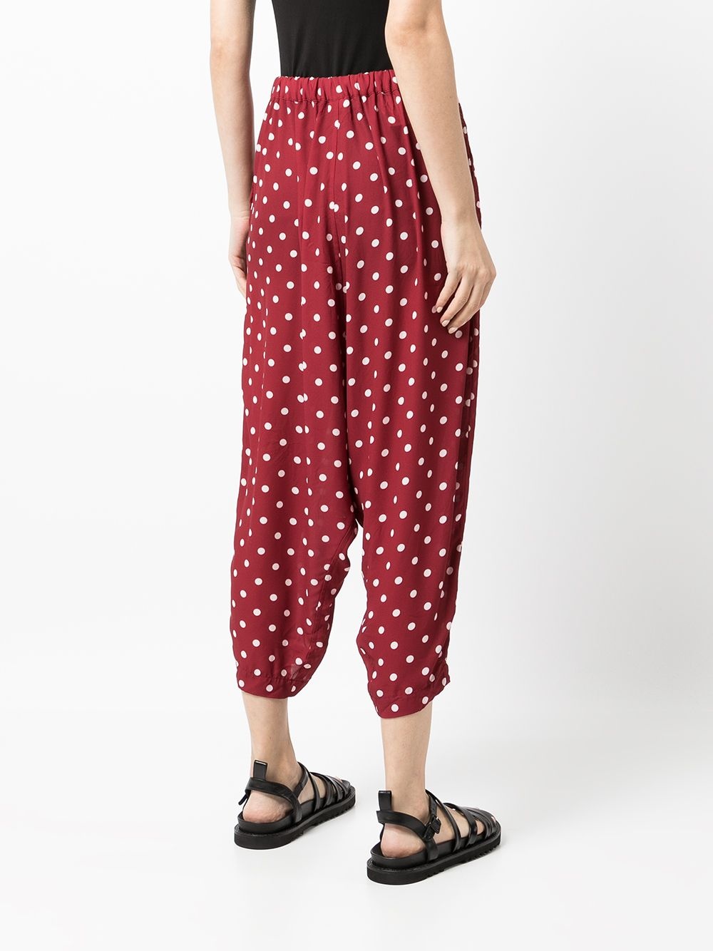 polka-dot print cropped trousers - 4