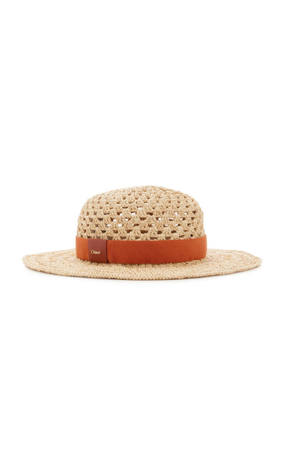 Chloé Crocheted Raffia Hat neutral outlook
