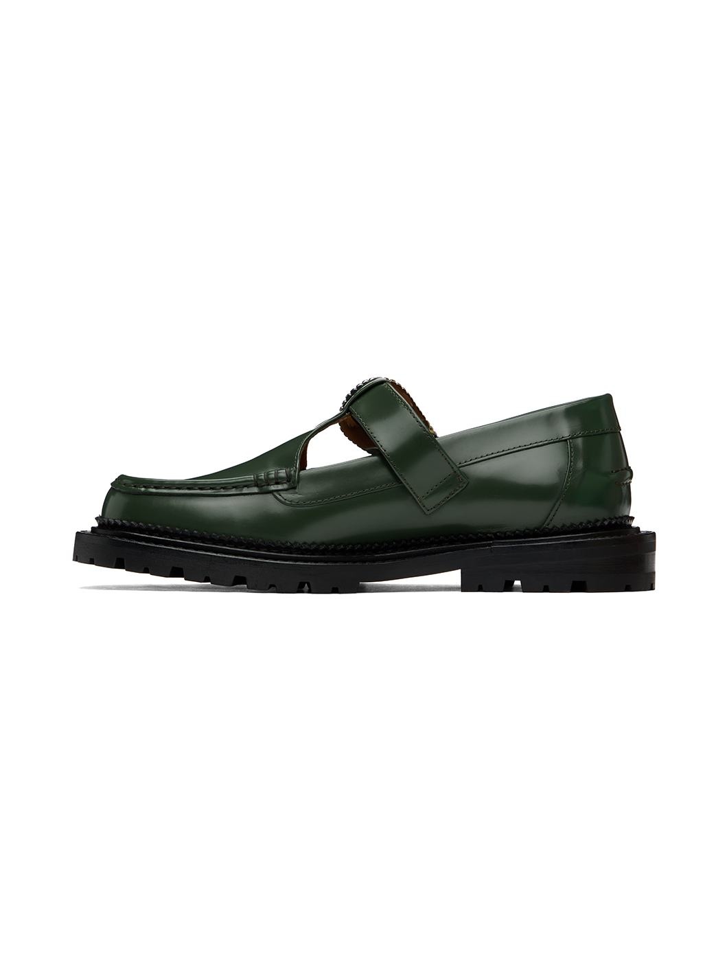 Green Polished Loafers - 3