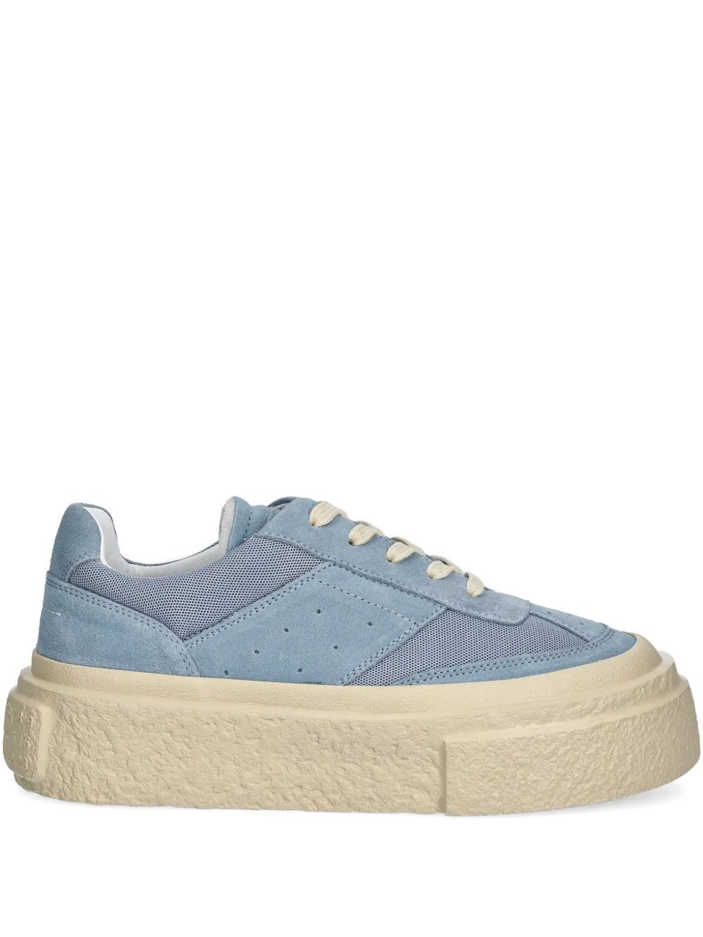 mesh-panel suede sneakers - 1