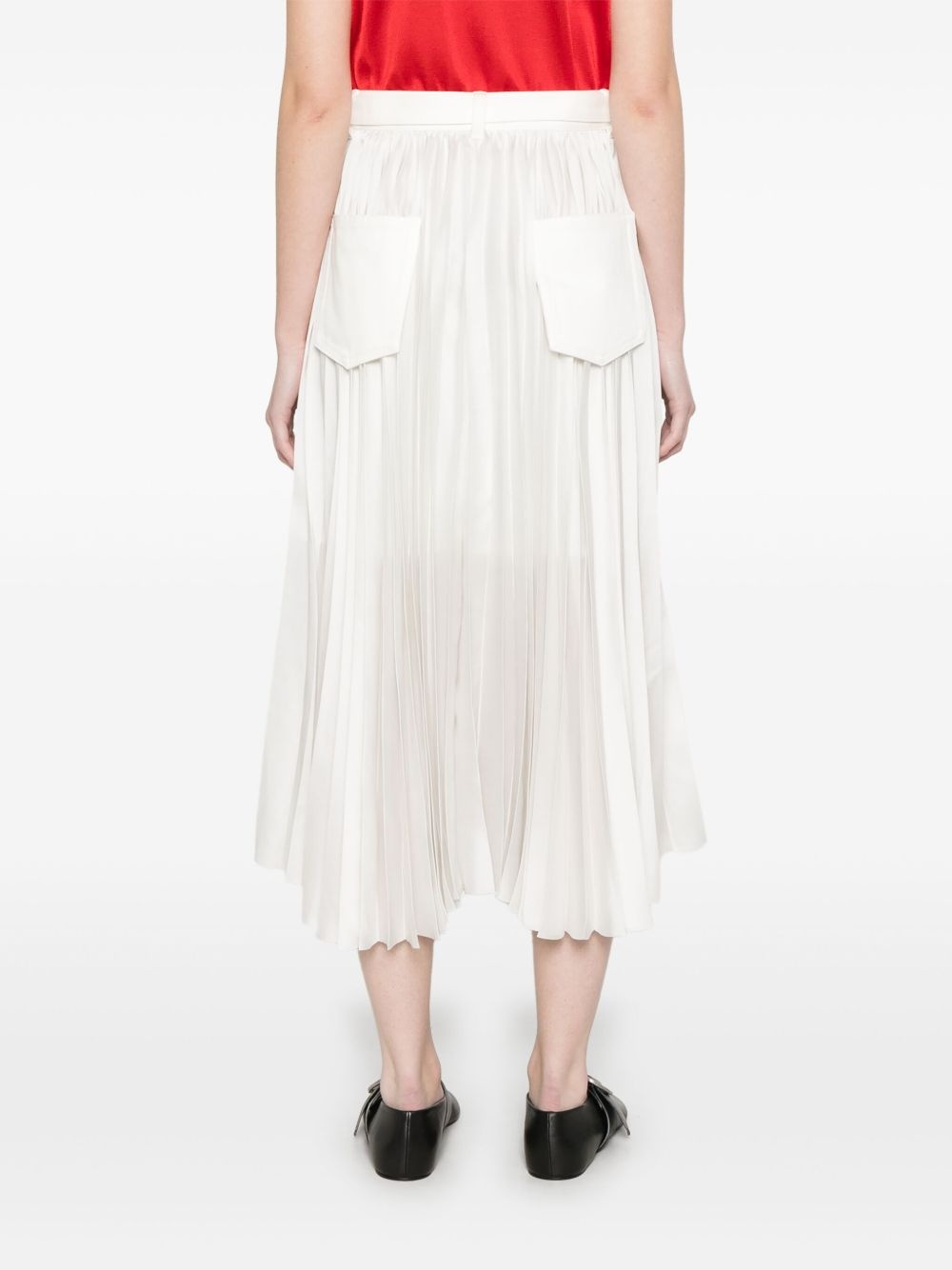 pleated-back midi skirt - 4
