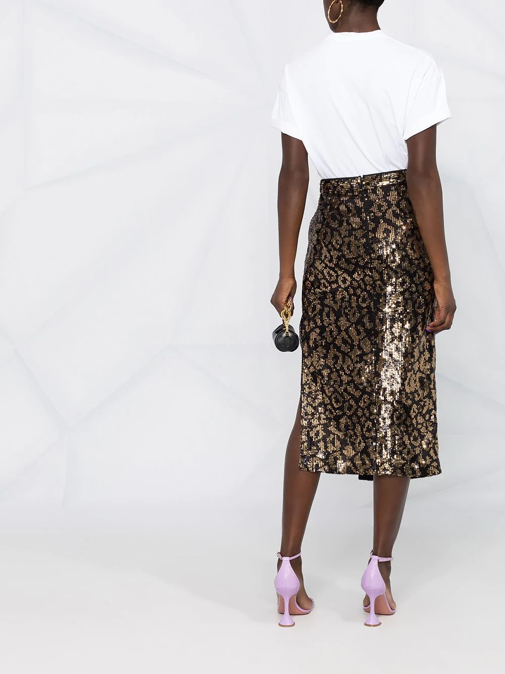 sequinned animal pattern skirt - 4