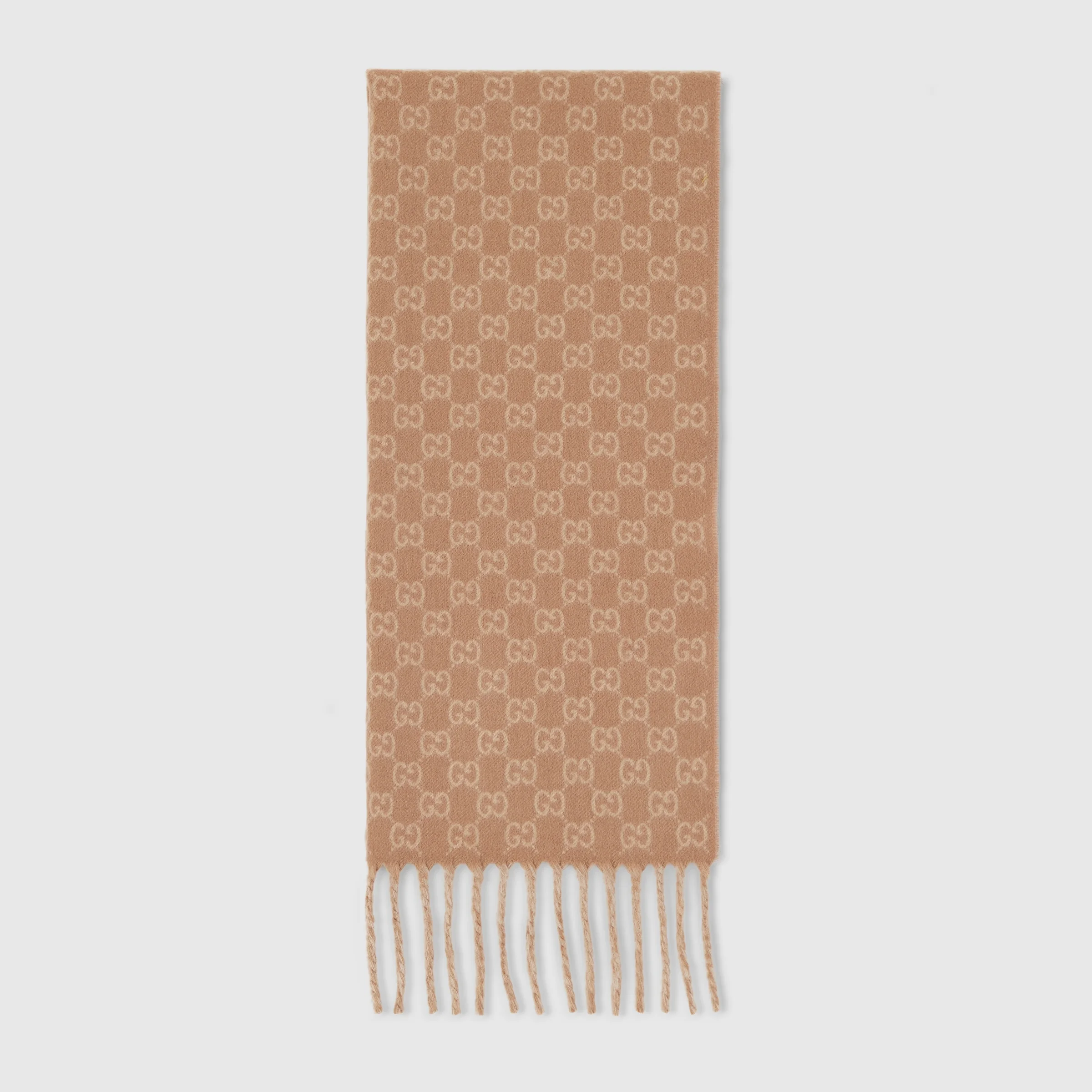 GG wool cashmere scarf - 1